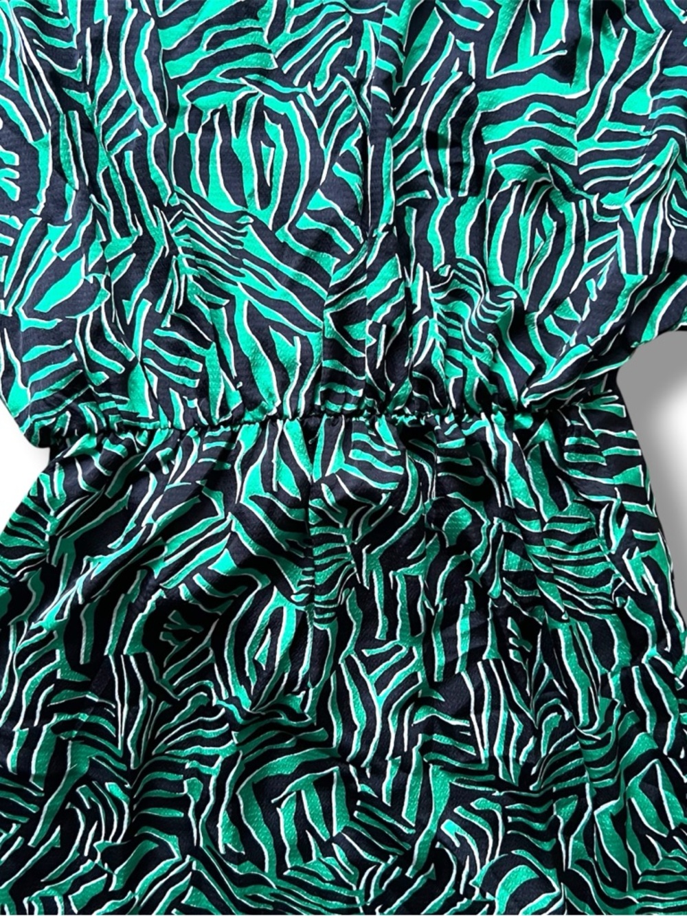 MICHAEL MICHAEL KORS Women's Green Zebra-Print Tie Dress SIZE S - Picture 5 of 6